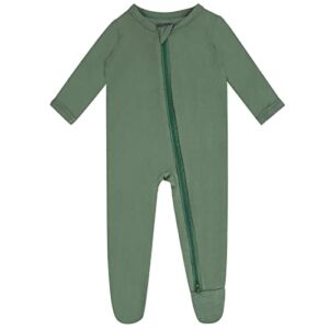 Green Long Sleeve Baby Pajamas , Bamboo Sleeper for Baby Boy Sleep and Play 6-12 Months