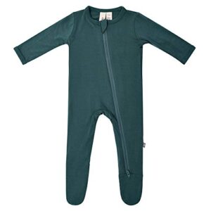 KYTE BABY Soft Bamboo Rayon Footies, Zipper Closure, 0-24 Months (6-12 Months, Emerald)