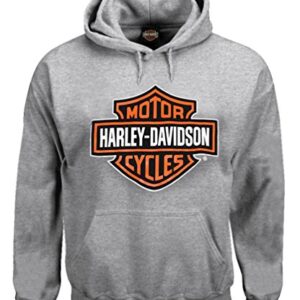 Harley-Davidson Men's Sweatshirt, Bar & Shield Hoodie, Gray 30296627 (L)