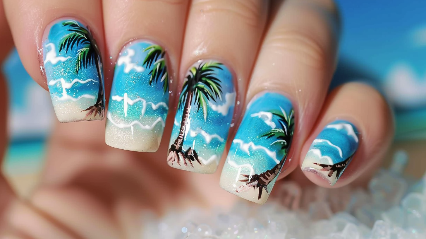 cute summer nail designs made with AI